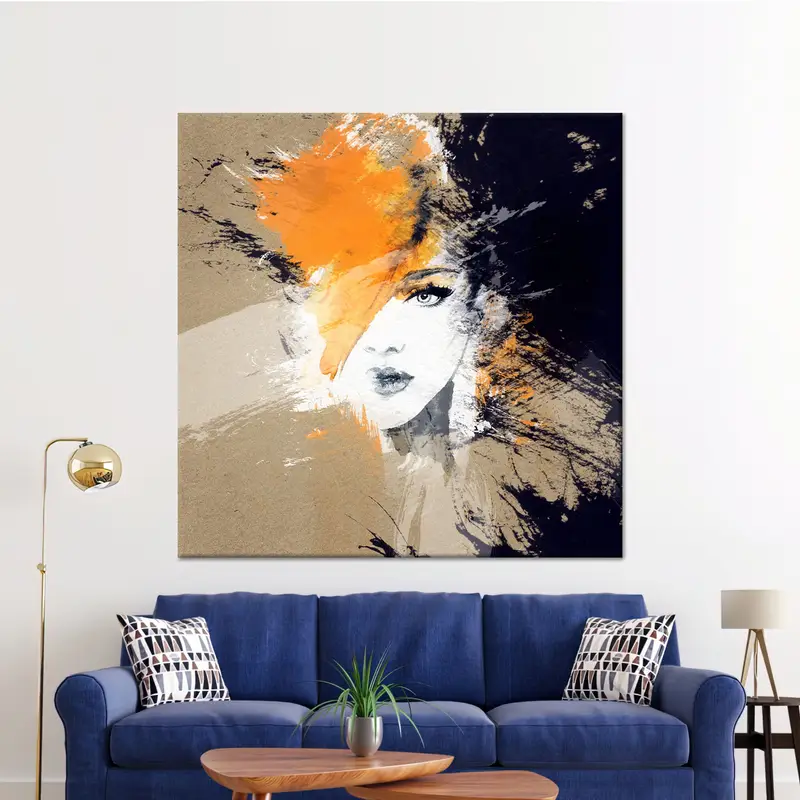 Woman Wall Art, Girl Room Decor, Canvas Wall Art, Abstract Woman Canvas, Woman Portrait Wall Art, Living Room Decor, Home Decor, Canvas Art, - 4