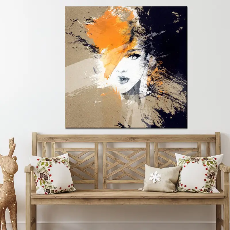 Woman Wall Art, Girl Room Decor, Canvas Wall Art, Abstract Woman Canvas, Woman Portrait Wall Art, Living Room Decor, Home Decor, Canvas Art, - 3