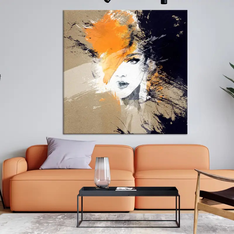 Woman Wall Art, Girl Room Decor, Canvas Wall Art, Abstract Woman Canvas, Woman Portrait Wall Art, Living Room Decor, Home Decor, Canvas Art, - 2