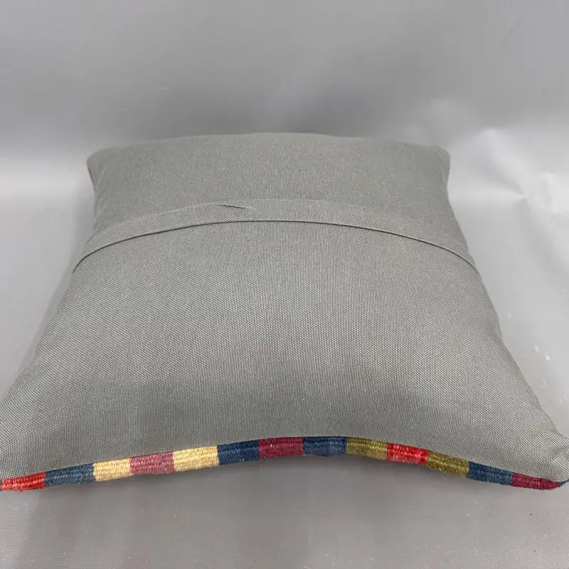 18x18 Yellow Cushion Cover, Sustainable Pillow Case, Boho Pillow Sham Cover, Kilim Cushion Sham, Pillow Cover, Turkish Pillow - 7
