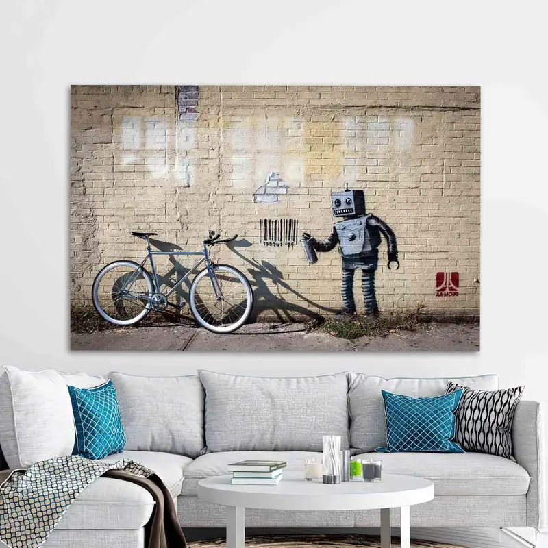 アーバン グラフィティ プリント ガラス: あなたの空間のためのモダン アート