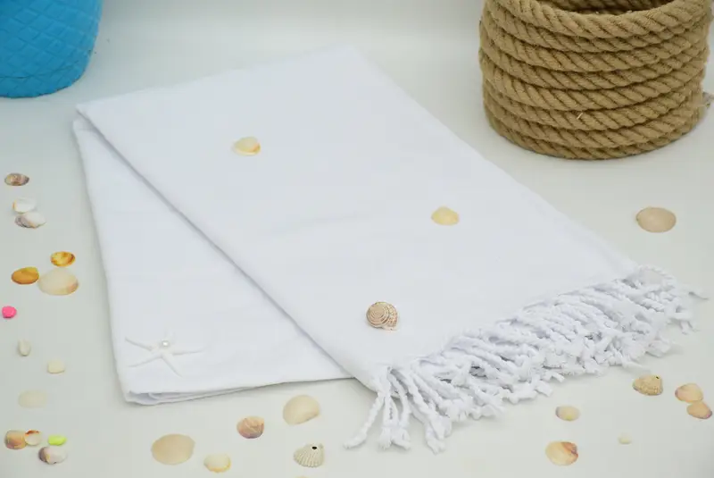 Sand-Resistant Peshtemal, Turkish Towel Beach, Turkish towel, 70x40 Cotton Solid Towel, Turkish Towel USA, Beach Theme Wedding Gift, Custom Gifts - 6