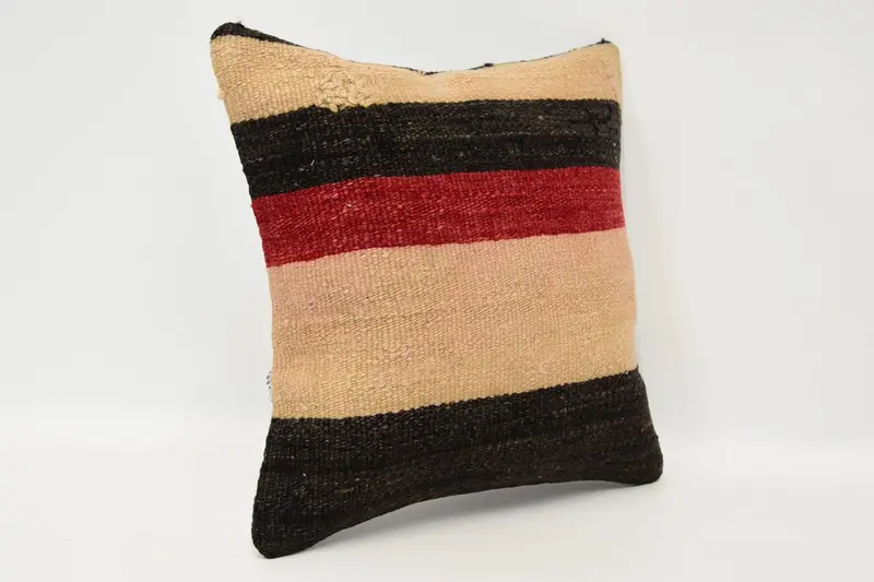Nomadic Pillow Sham, Vintage Pillow, Turkish Kilim Pillow, Vintage Kilim Pillow, 12x12 Beige Cushion Case, Ethnic Throw Pillow Case, Pillow Sham - 3
