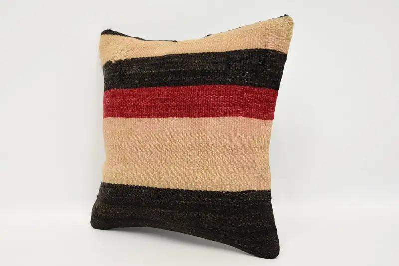 Nomadic Pillow Sham, Vintage Pillow, Turkish Kilim Pillow, Vintage Kilim Pillow, 12x12 Beige Cushion Case, Ethnic Throw Pillow Case, Pillow Sham - 4
