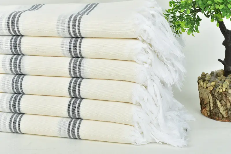 Memorial Gift, Beach Towel Gift, Fouta towel, 70x40 Cotton Striped Towel, Monogram Turkish Bath Towel, Beach Wedding Favor, Custom Wedding Gifts - 3