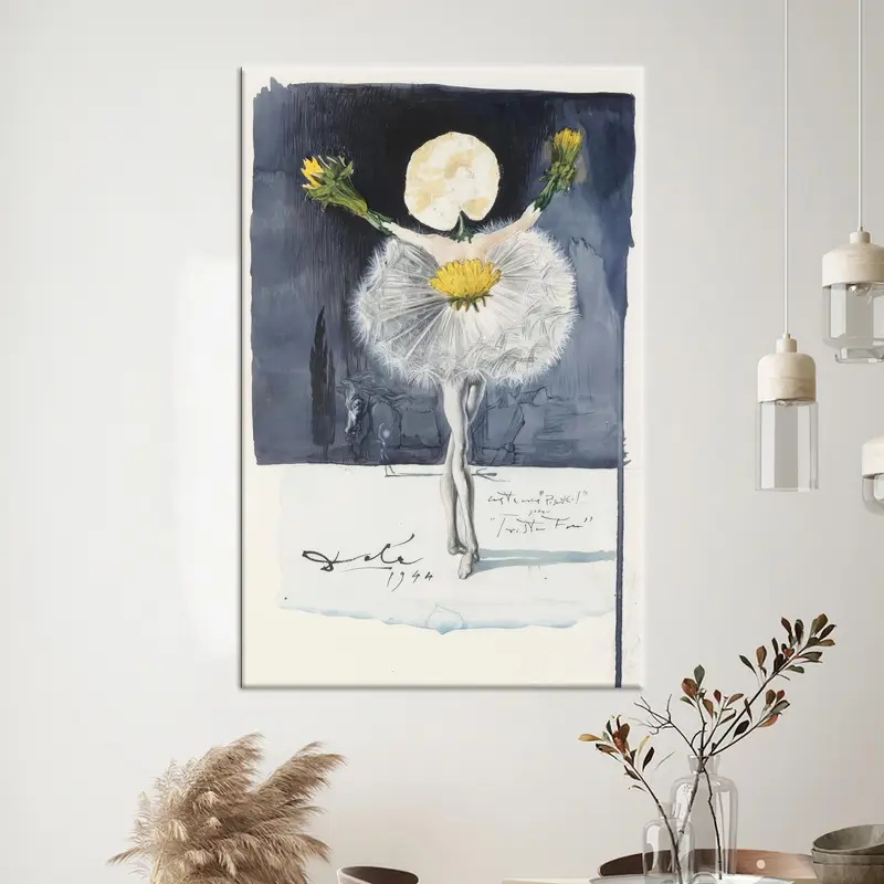 Abstrakte surreale Leinwand: Dali-Blumen tanzen in lebendigen Farbtönen