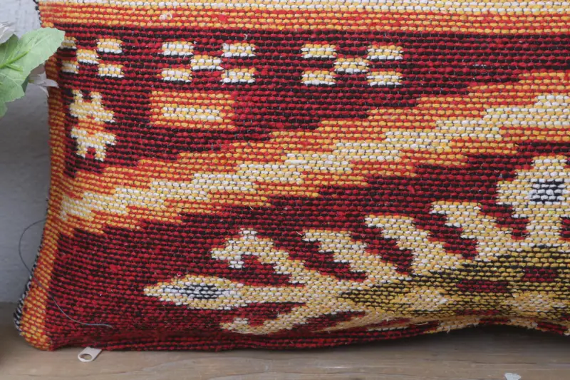 12x24 Red Pillow Case, Handmade Kilim Cushion, Tapestry Cushion, Cushion Case, Vintage Pillow, Kilim Cushion Sham, Yoga Pillow Case - 3