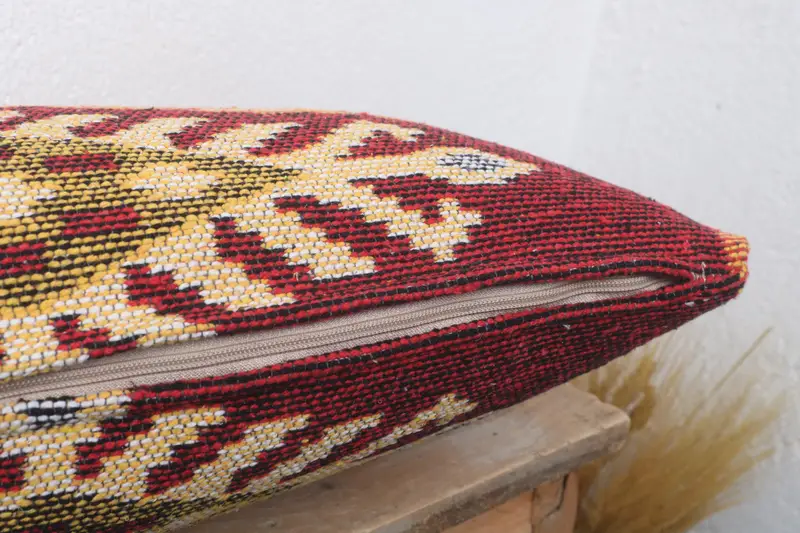 12x24 Red Pillow Case, Handmade Kilim Cushion, Tapestry Cushion, Cushion Case, Vintage Pillow, Kilim Cushion Sham, Yoga Pillow Case - 6