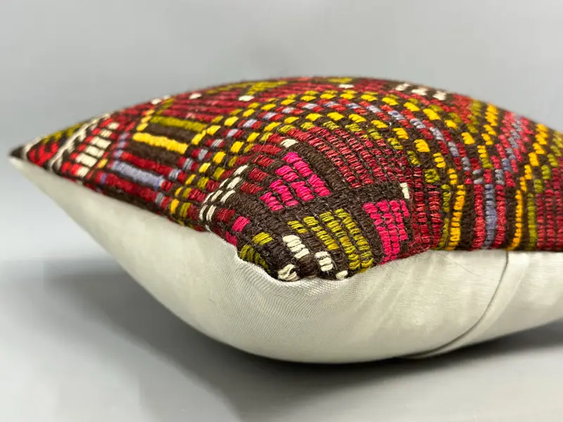 Indoor Pillow Sham, Bolster Throw Pillow Sham, 18x18 Red Pillow Case, Turkish Pillow, Gift Pillow, Interior Designer Pillow, Pillow - 6