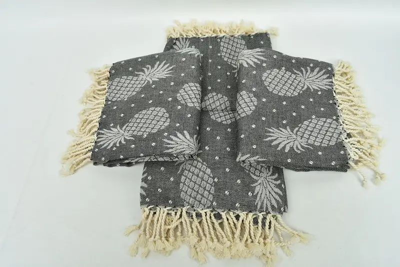Bridesmaid Gifts, Travel Towel, Bridal Gifts, Personalized Wedding Gift, Gift For The Home Decor, Fouta towel, 80x40 Cotton Pineapple Design Towel - 7