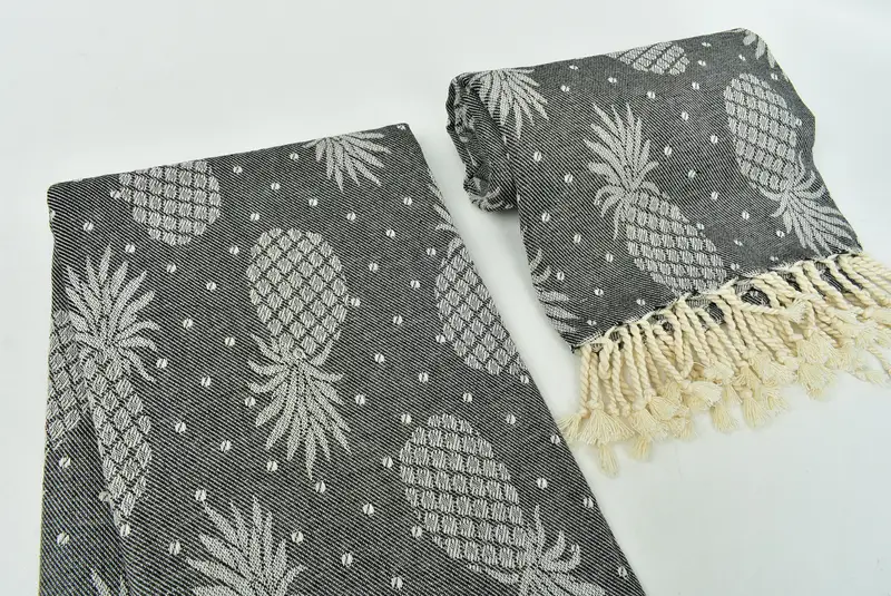 Bridesmaid Gifts, Travel Towel, Bridal Gifts, Personalized Wedding Gift, Gift For The Home Decor, Fouta towel, 80x40 Cotton Pineapple Design Towel - 8