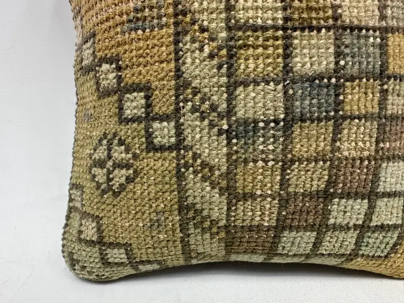 Pillow Case, Vintage Pillow Cover, Gift Pillow, Cozy Throw Pillow Sham, 12x12 Beige Cushion, Muted Pillow, Kilim Cushion Sham, Vintage Pillow - 2
