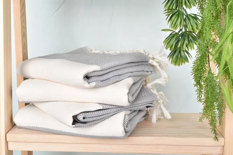 Wedding Day Gift For Bride, Best Friend Wedding Gift, Bridesmaid Gifts, Turkish bath towel, 70x40 Cotton Herringbone Towel, Turkish beach towel - 7