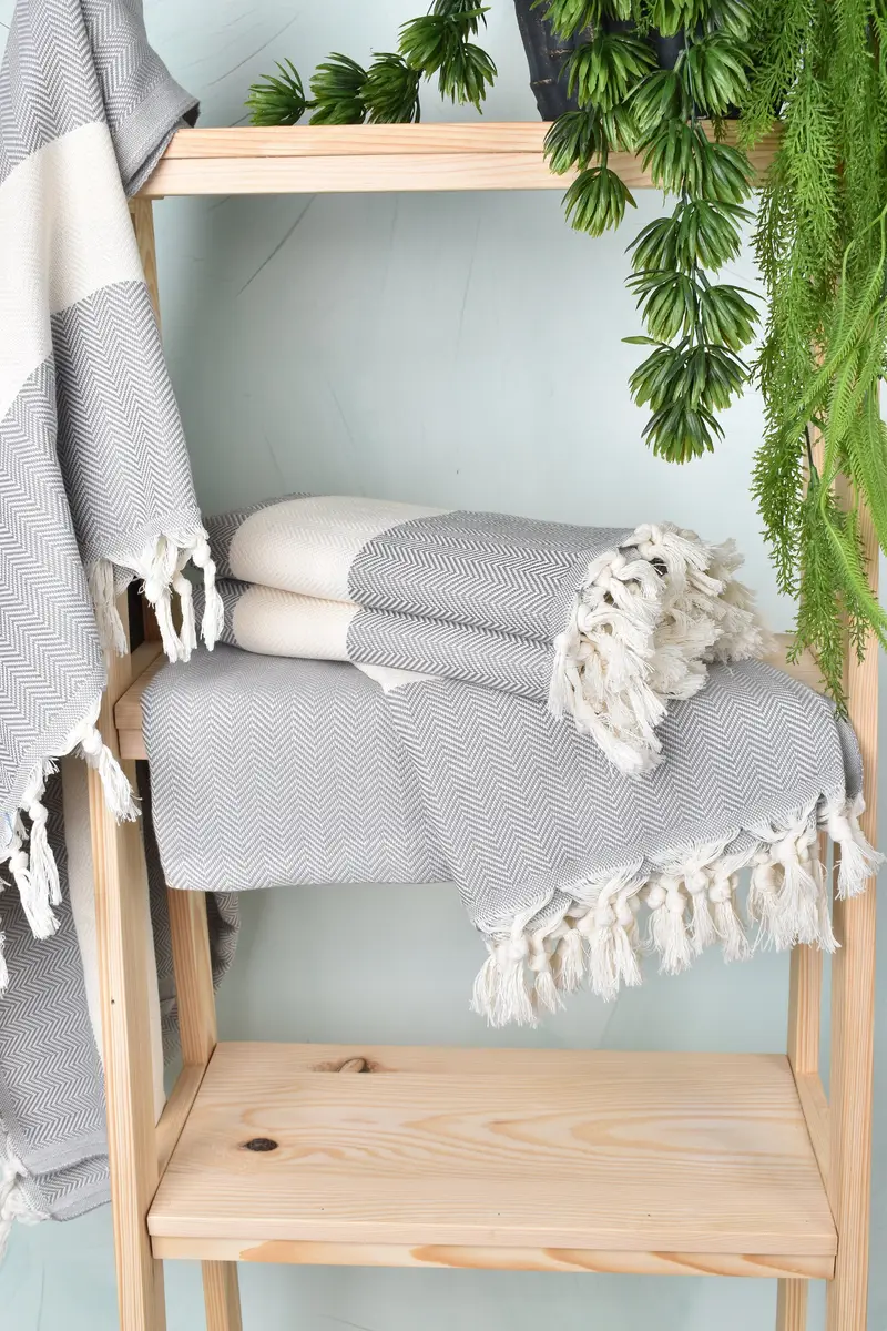 Wedding Day Gift For Bride, Best Friend Wedding Gift, Bridesmaid Gifts, Turkish bath towel, 70x40 Cotton Herringbone Towel, Turkish beach towel - 6