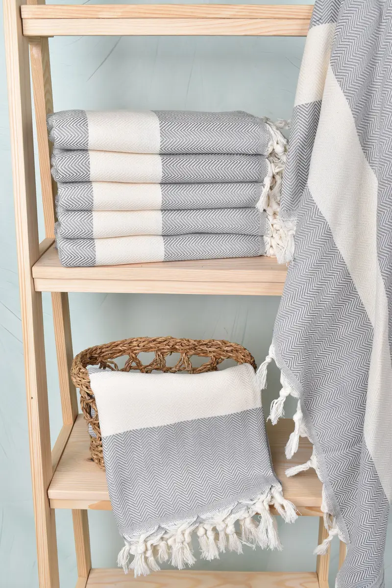 Wedding Day Gift For Bride, Best Friend Wedding Gift, Bridesmaid Gifts, Turkish bath towel, 70x40 Cotton Herringbone Towel, Turkish beach towel - 3