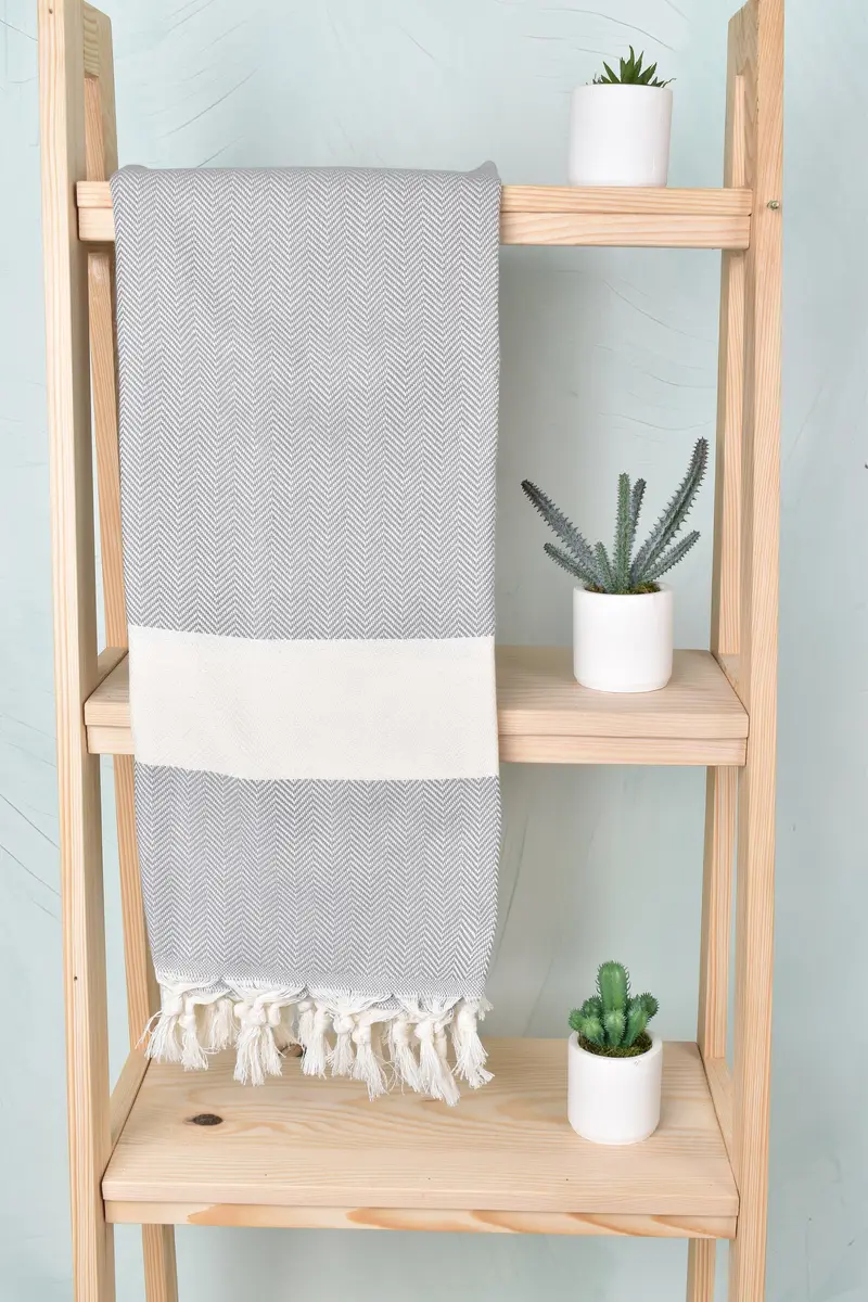 Wedding Day Gift For Bride, Best Friend Wedding Gift, Bridesmaid Gifts, Turkish bath towel, 70x40 Cotton Herringbone Towel, Turkish beach towel - 8