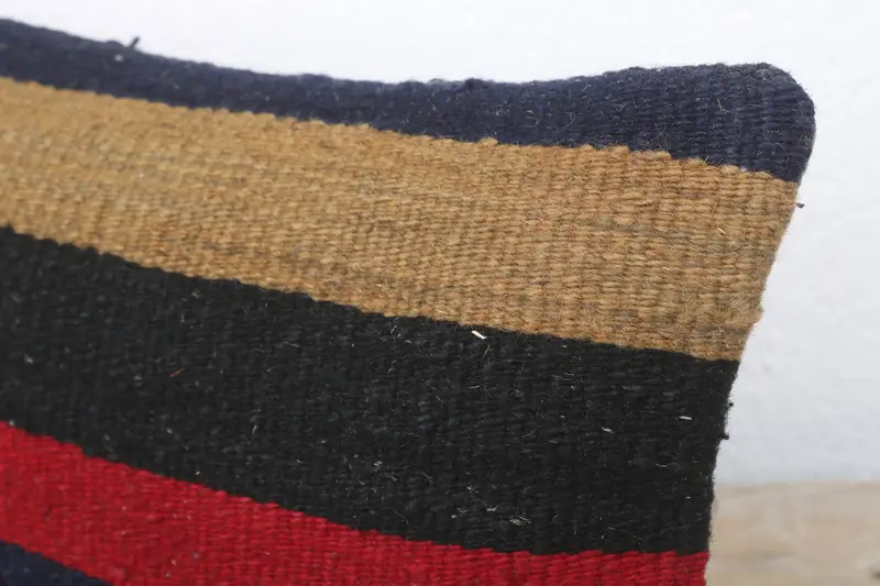 Authentic Pillow Cover, Kilim Pillow Cover, Neutral Throw Cushion Cover, Vintage Kilim Throw Pillow, Pillow, 8x16 Red Cushion, Vintage Pillow - 5