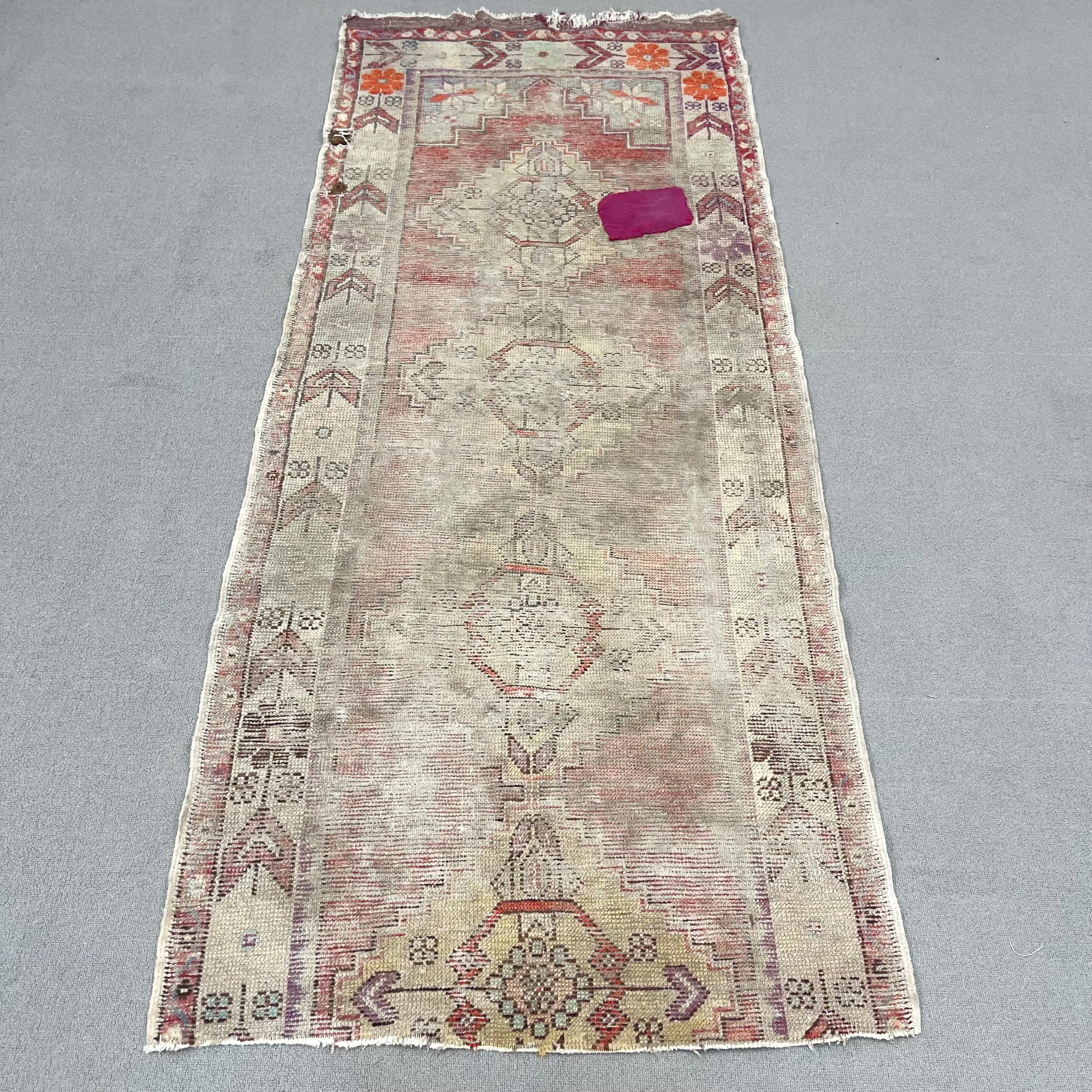 2.9x7.4 ft Rug, Turkish Vintage Rug, Red Wool Rug - 1