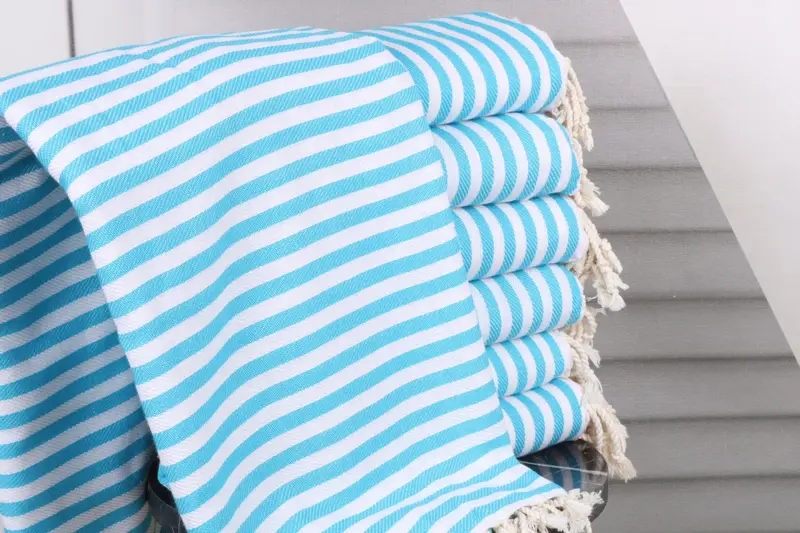 Gift for Her Monogram Towel Turquoise 40x71 Inches Organic