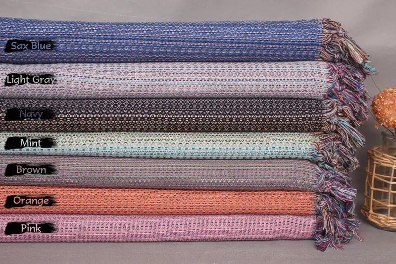 Woven Throw Blanket, Xmas Gifts, Tablecloth, 90x88 Cotton Colorful Diamond Towel, Custom Wedding Gifts, Beach Bachelorette Party Decorations - 1