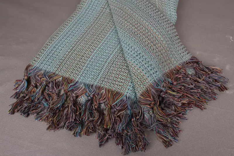 Woven Throw Blanket, Xmas Gifts, Tablecloth, 90x88 Cotton Colorful Diamond Towel, Custom Wedding Gifts, Beach Bachelorette Party Decorations - 7