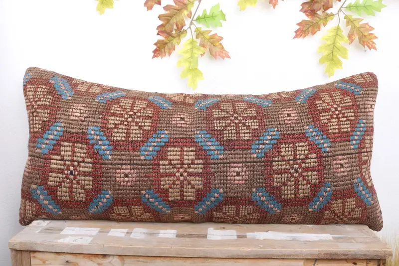 16x36 Red Cushion Cover, Boho Pillow Sham Cover, Bolster Throw Pillow Cover, Car Pillow, Pillow for Couch, Pillow Sham, Gift Pillow - 2