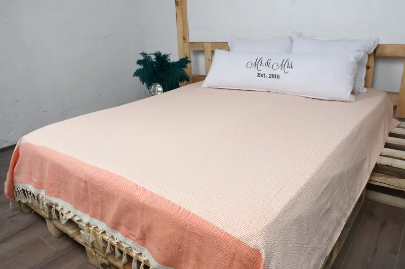 Personalized Blanket, Throw Blanket Couch, Wedding Favors, Gift For Wedding Day, 104x80 Cotton Diamond Towel, Bachelor Gifts, Christmas Tablecloth - 8