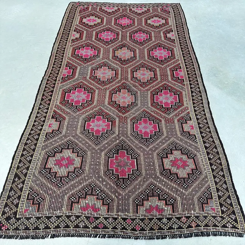 Kırmızı Hayvan Baskılı Halı, 4,9x9,4 ft Zarif Dekor