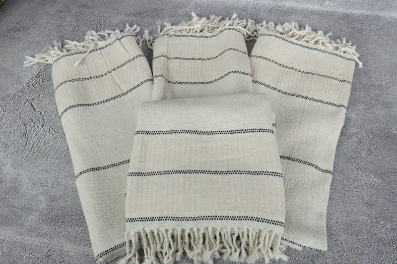 Personalized Beach Towel, 70x40 Linen Striped Towel, Absorbent towel, Custom Wedding Gift, Gift For Bride, Beach Bachelorette Party Decorations - 4