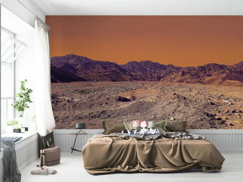 Bright Wall Paper,3d Wall Paper,View Wall Decor,Nature Wall Poster,Mountain Wall Painting,Paper Wall Art ,Deserted Field Wall Mural, - 1