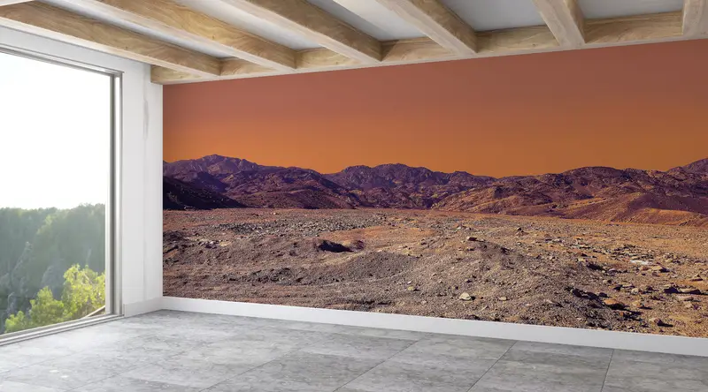 Bright Wall Paper,3d Wall Paper,View Wall Decor,Nature Wall Poster,Mountain Wall Painting,Paper Wall Art ,Deserted Field Wall Mural, - 3
