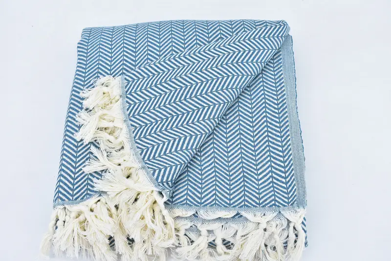 Decorative Blanket, Throw Blankets, Custom Wedding Gifts, Organic Beach Blanket, Bridesmaid Gifts, Turkish Blanket Throw, 92x76 Cotton Chevron Towel - 5