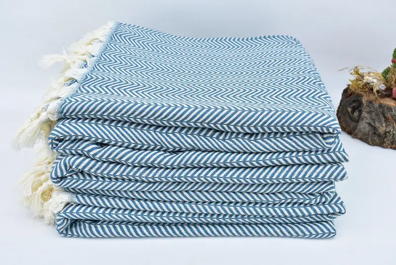 Decorative Blanket, Throw Blankets, Custom Wedding Gifts, Organic Beach Blanket, Bridesmaid Gifts, Turkish Blanket Throw, 92x76 Cotton Chevron Towel - 6