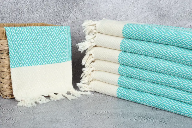 Personalized Dish Towel, Turkish Towel Hand Towel, 34x18 Cotton Zigzag Design Towel, Guest Towel, Monogram Hand Towel, Monogram Tea Towel - 3