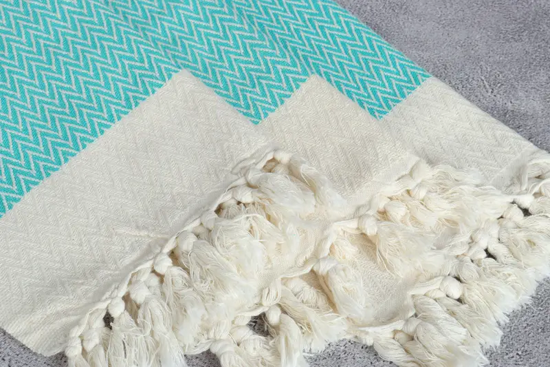 Personalized Dish Towel, Turkish Towel Hand Towel, 34x18 Cotton Zigzag Design Towel, Guest Towel, Monogram Hand Towel, Monogram Tea Towel - 5