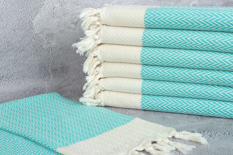 Personalized Dish Towel, Turkish Towel Hand Towel, 34x18 Cotton Zigzag Design Towel, Guest Towel, Monogram Hand Towel, Monogram Tea Towel - 2