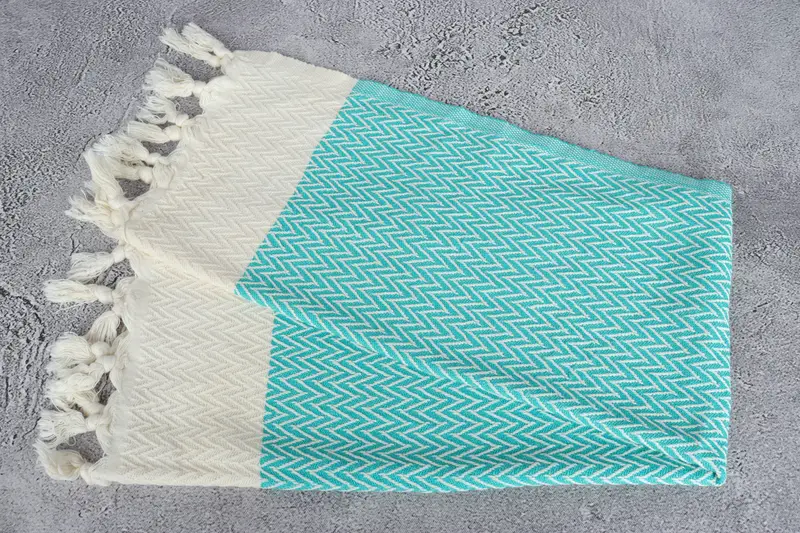 Personalized Dish Towel, Turkish Towel Hand Towel, 34x18 Cotton Zigzag Design Towel, Guest Towel, Monogram Hand Towel, Monogram Tea Towel - 6