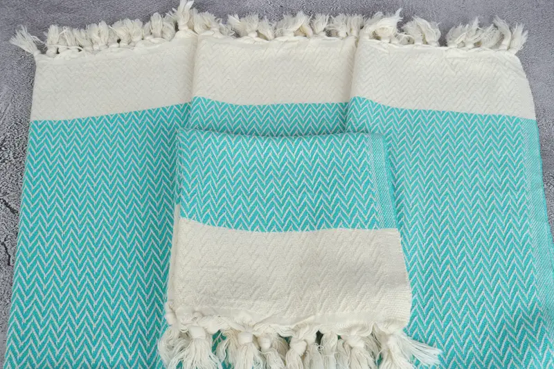 Personalized Dish Towel, Turkish Towel Hand Towel, 34x18 Cotton Zigzag Design Towel, Guest Towel, Monogram Hand Towel, Monogram Tea Towel - 4