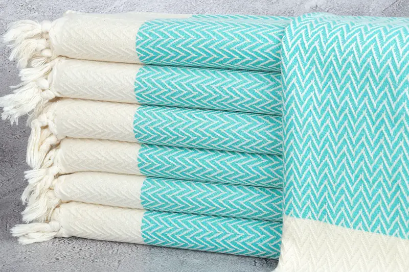 Personalized Dish Towel, Turkish Towel Hand Towel, 34x18 Cotton Zigzag Design Towel, Guest Towel, Monogram Hand Towel, Monogram Tea Towel - 1