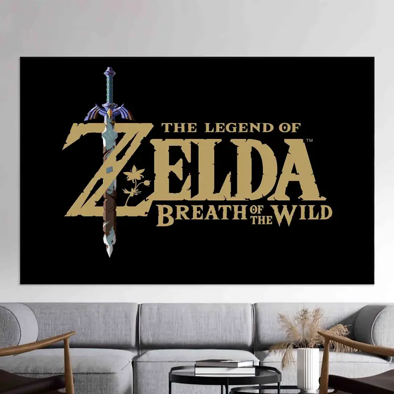 Trendy Black Zelda Canvas: Elevate Your Gamer Room Decor