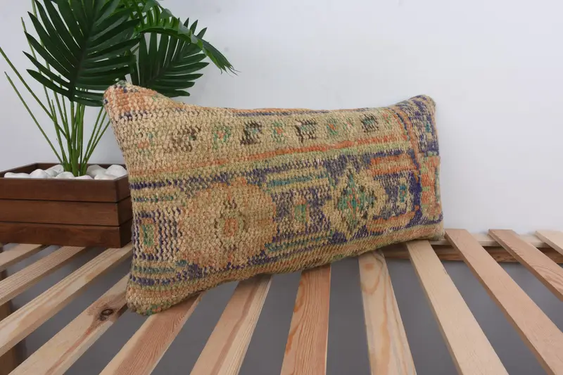 Turkish Pillow, Pillow, Kilim Pillow, Patio Cushion Case, Boho Pillow, Ikat Pillow Cover, 12x24 Purple Pillow Case, Bright Pillow Sham - 4