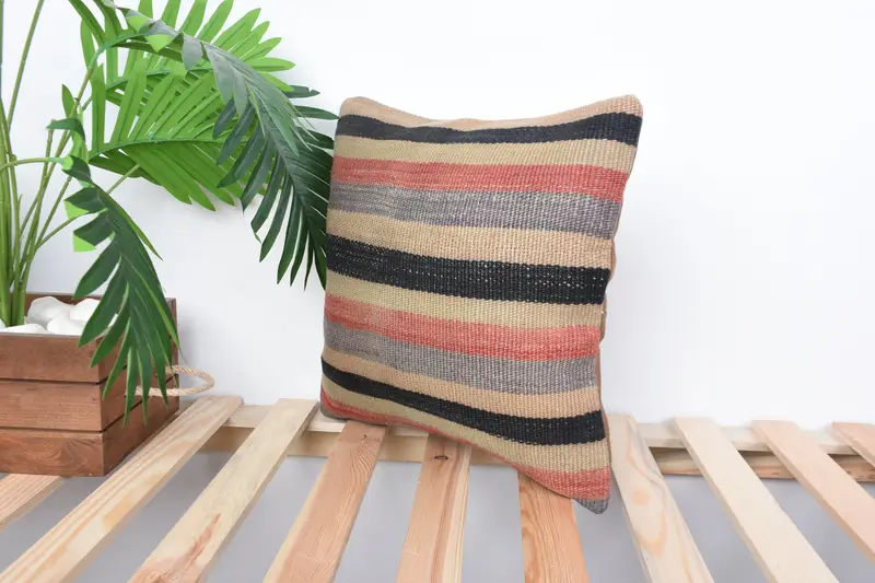 Boho Pillow, 14x14 Red Pillow Cover, Boho Throw Pillow Sham, Luxury Pillow, Pillow for Couch, Cushion Cover, Home Decor Pillow - 5