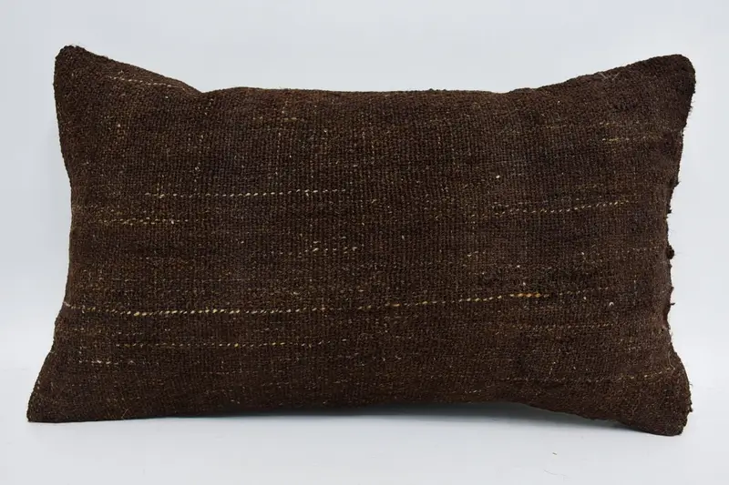 Brown Vintage Antique Pillow Sham, 12x20 inch Birthday Gift Plaid Cushion Cover - 1