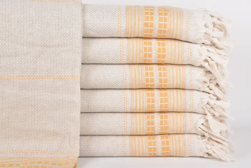 Monogram Blanket, Bedspread, Bridal Shower Gift, 96x94 Linen Striped Towel, Customized Throw Blankets, Decorative Bedspread, Turkish Towel Blanket - 1