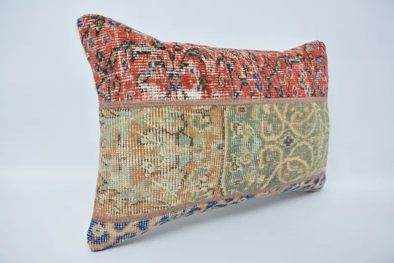Ethnical Kilim Rug Pillow, Turkish Pillow, Antique Pillows, 16x24 Green Cushion Case, Pillow Sham, Morroccon Kilim Cushion Cushion Case - 3