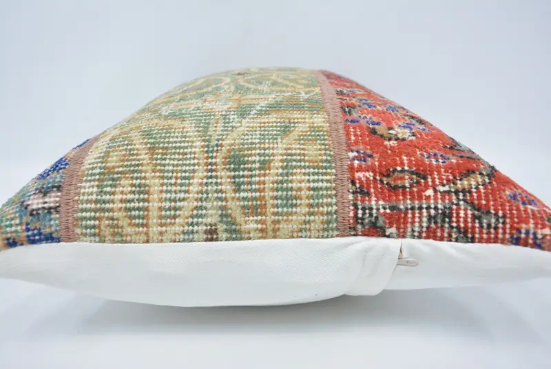 Ethnical Kilim Rug Pillow, Turkish Pillow, Antique Pillows, 16x24 Green Cushion Case, Pillow Sham, Morroccon Kilim Cushion Cushion Case - 5