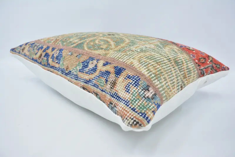 Ethnical Kilim Rug Pillow, Turkish Pillow, Antique Pillows, 16x24 Green Cushion Case, Pillow Sham, Morroccon Kilim Cushion Cushion Case - 6