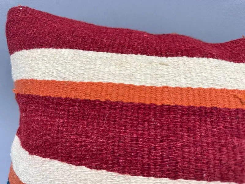 Innenarchitekt -Kissen, Vintage -Kissen, 12x20 Rote Kissenbezüge, Vintage -Kilim -Kissen, Kissenschein, einzigartige Kissenbedeckung - 5