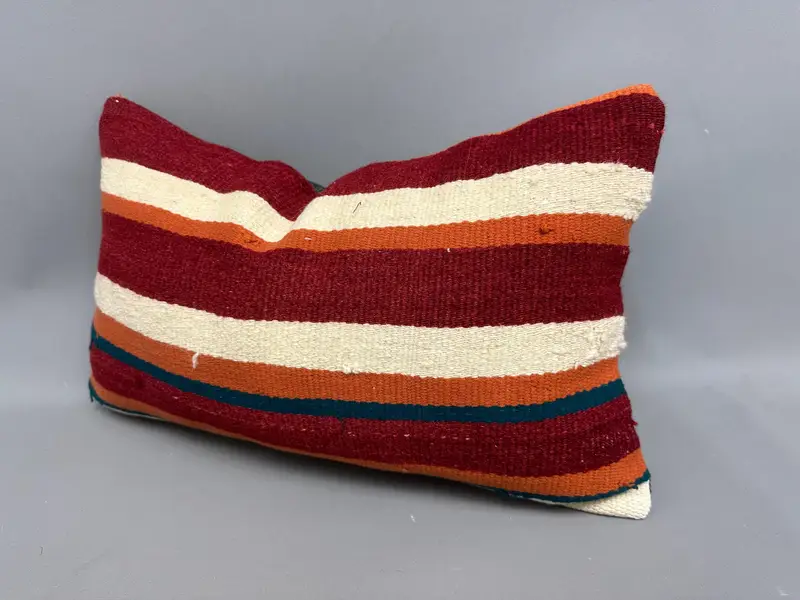 Innenarchitekt -Kissen, Vintage -Kissen, 12x20 Rote Kissenbezüge, Vintage -Kilim -Kissen, Kissenschein, einzigartige Kissenbedeckung - 3