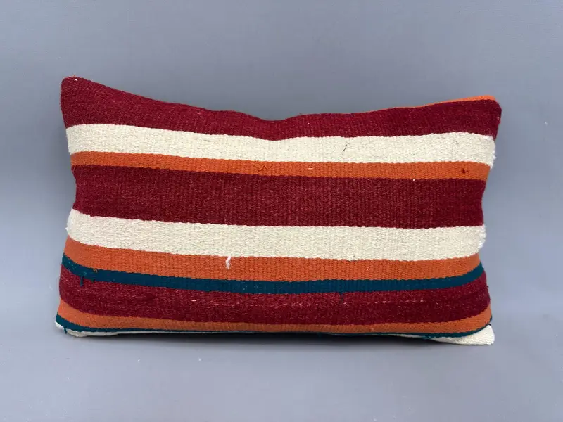 Innenarchitekt -Kissen, Vintage -Kissen, 12x20 Rote Kissenbezüge, Vintage -Kilim -Kissen, Kissenschein, einzigartige Kissenbedeckung - 4
